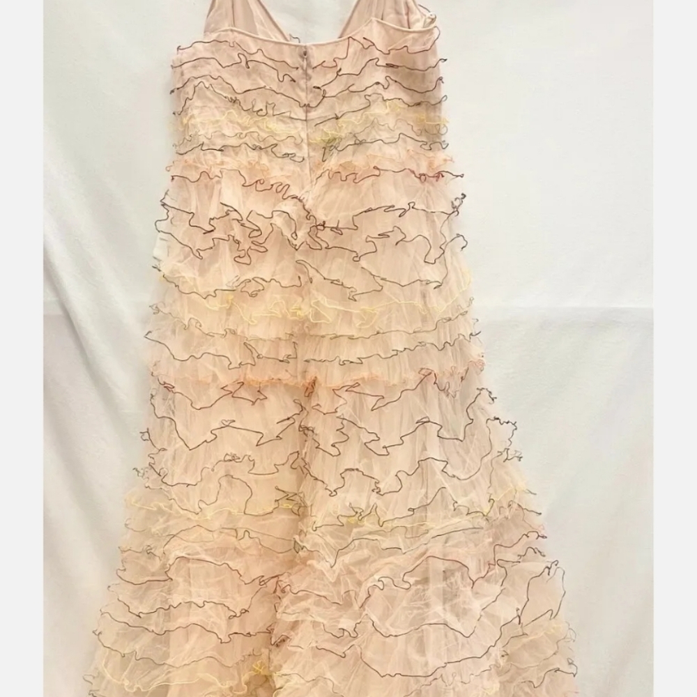 VALENTINO Runway Ricamato Embroidered Tiered Ruffle V-Neck Maxi Gown 44IT 8 US M - Picture 5 of 8